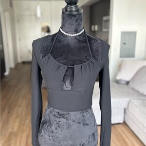 Black Long Sleeve Cutout Dress